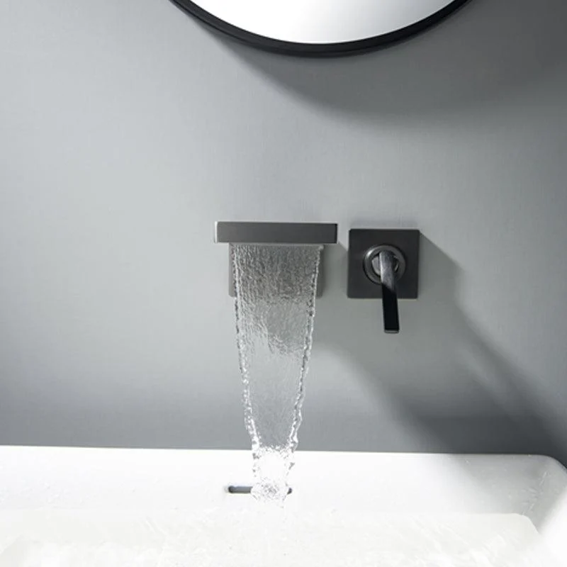 Modern Tub Tap Trim Copper Wall Mounted Waterfall Tub Filler -Bathlova