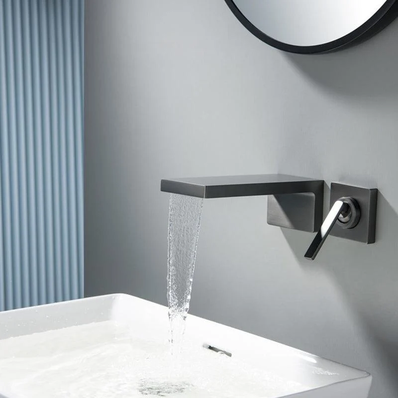 Modern Tub Tap Trim Copper Wall Mounted Waterfall Tub Filler -Bathlova