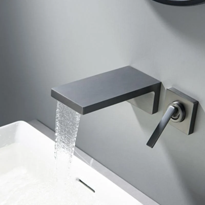 Modern Tub Tap Trim Copper Wall Mounted Waterfall Tub Filler -Bathlova