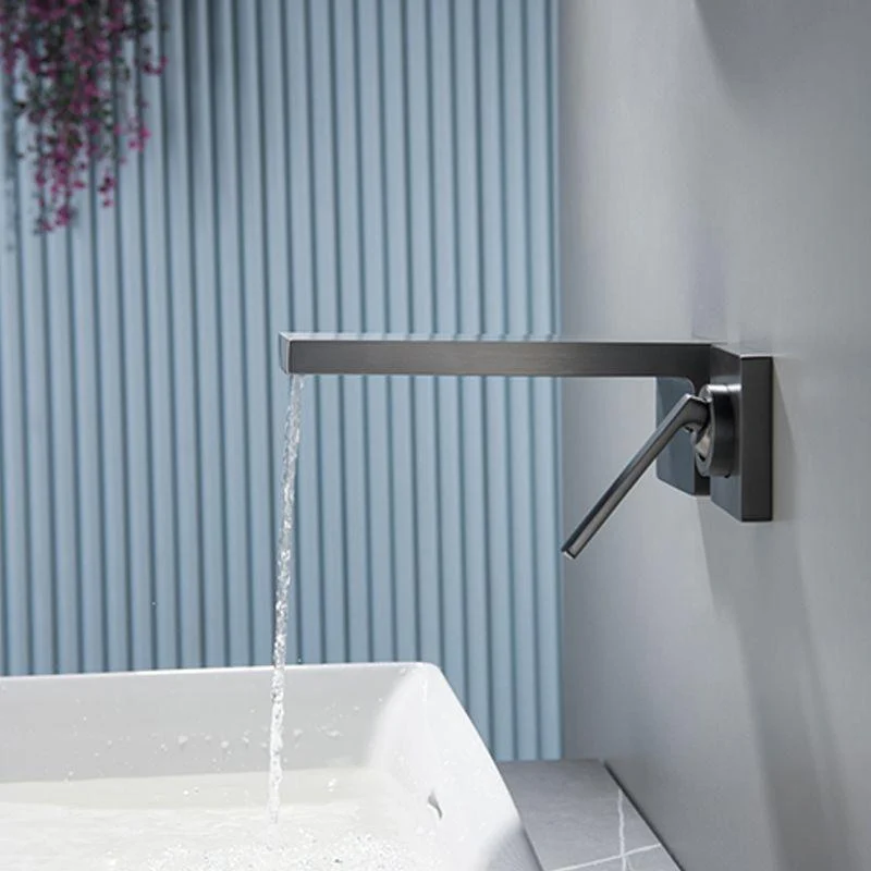 Modern Tub Tap Trim Copper Wall Mounted Waterfall Tub Filler -Bathlova