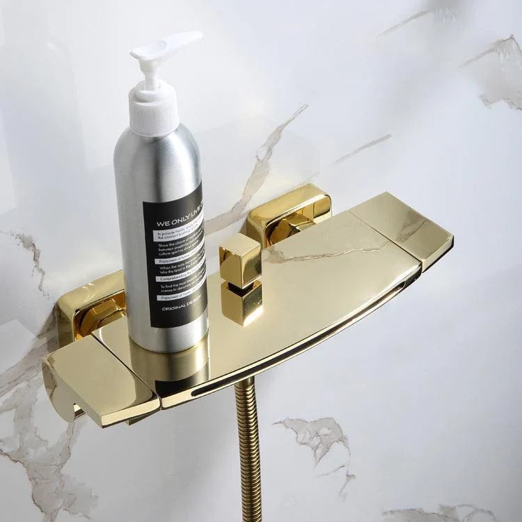 Modern Tub Tap Trim Copper with Diverter and Hose Wall Mounted Bath Filler -Bathlova