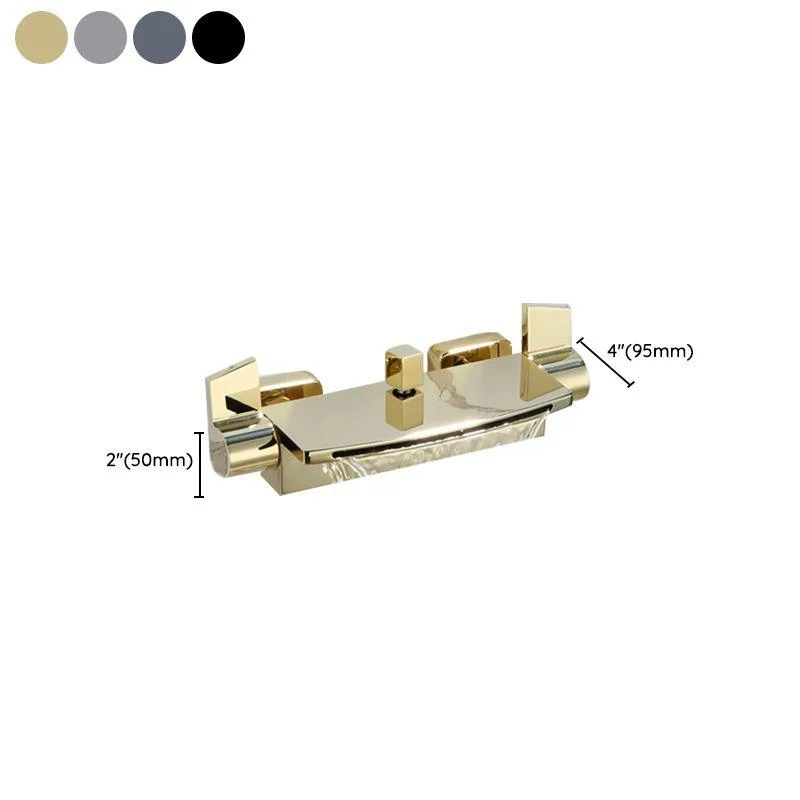 Modern Tub Tap Trim Copper with Diverter and Hose Wall Mounted Bath Filler -Bathlova