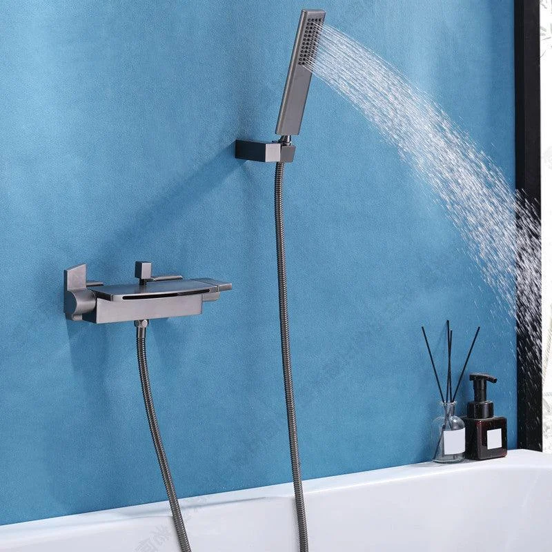 Modern Tub Tap Trim Copper with Handheld Shower Wall Mount Bath Filler -Bathlova