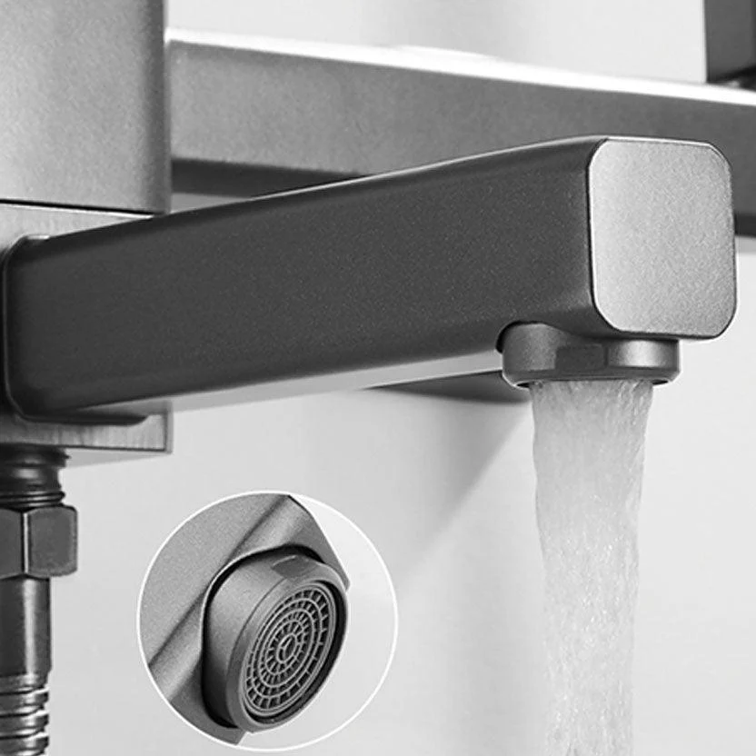 Modern Tub Tap Trim Copper with Handheld Shower Wall Mounted Bath Filler -Bathlova