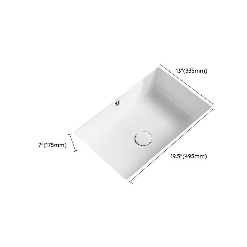 Modern Undermount Bathroom Sink Porcelain with Overflow and Tap Basin Sink -Bathlova