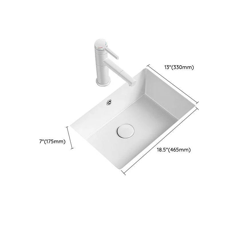 Modern Undermount Bathroom Sink Porcelain with Overflow and Tap Basin Sink -Bathlova