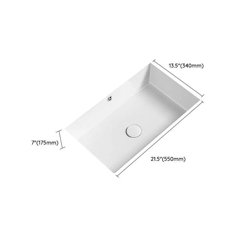 Modern Undermount Bathroom Sink Porcelain with Overflow and Tap Basin Sink -Bathlova