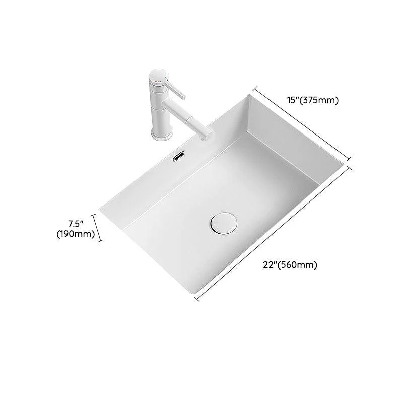 Modern Undermount Bathroom Sink Porcelain with Overflow and Tap Basin Sink -Bathlova