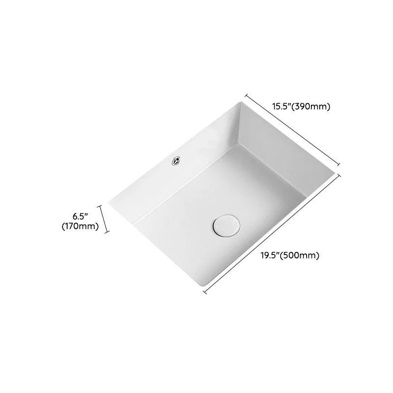 Modern Undermount Bathroom Sink Porcelain with Overflow and Tap Basin Sink -Bathlova