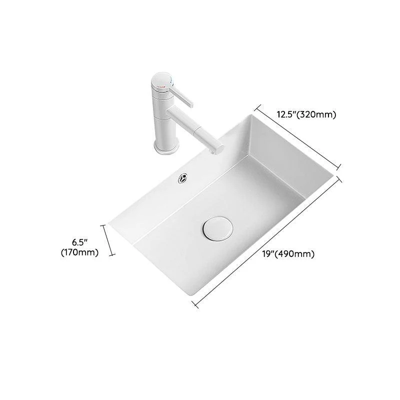 Modern Undermount Bathroom Sink Porcelain with Overflow and Tap Basin Sink -Bathlova