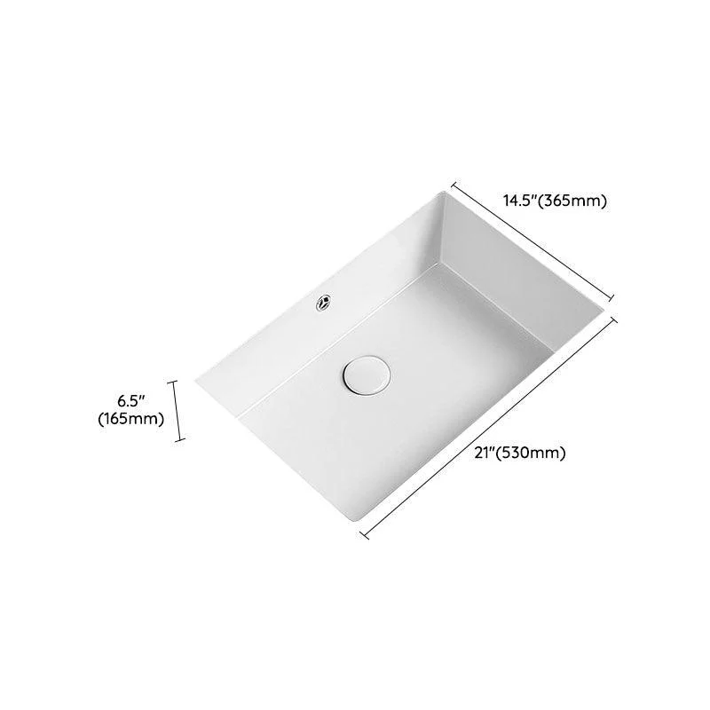 Modern Undermount Bathroom Sink Porcelain with Overflow and Tap Basin Sink -Bathlova