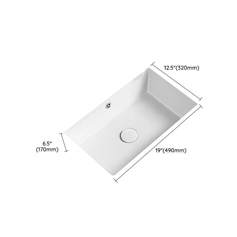 Modern Undermount Bathroom Sink Porcelain with Overflow and Tap Basin Sink -Bathlova