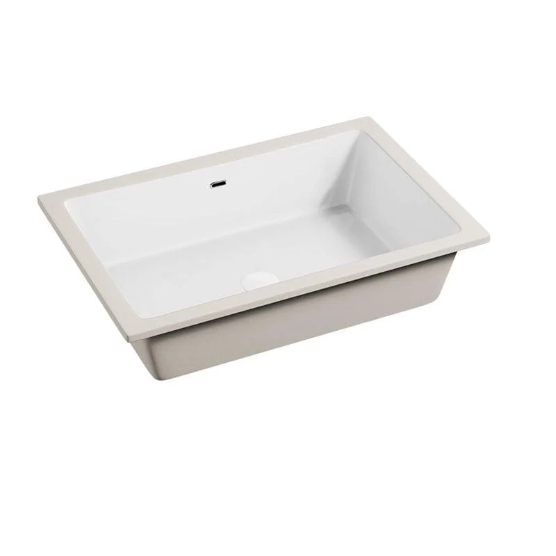 Modern Undermount Bathroom Sink Porcelain with Overflow and Tap Basin Sink -Bathlova