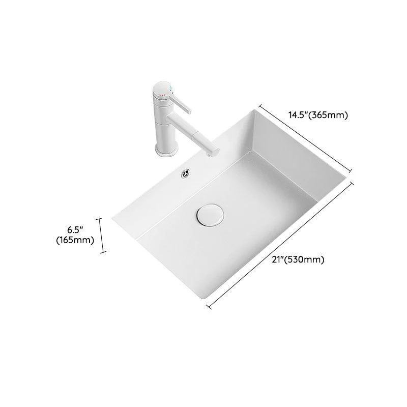 Modern Undermount Bathroom Sink Porcelain with Overflow and Tap Basin Sink -Bathlova