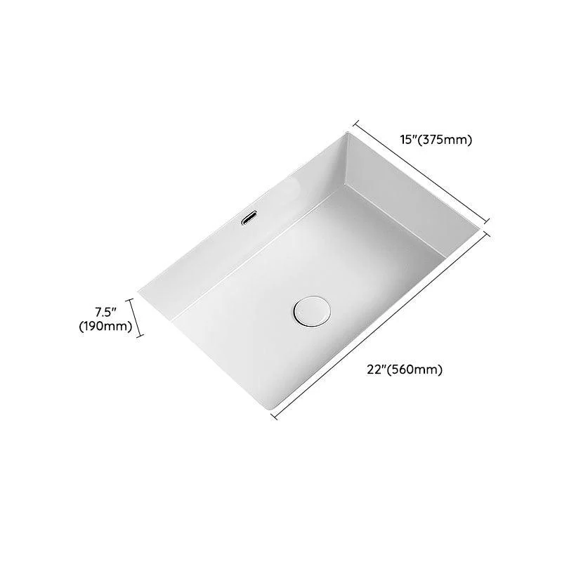 Modern Undermount Bathroom Sink Porcelain with Overflow and Tap Basin Sink -Bathlova