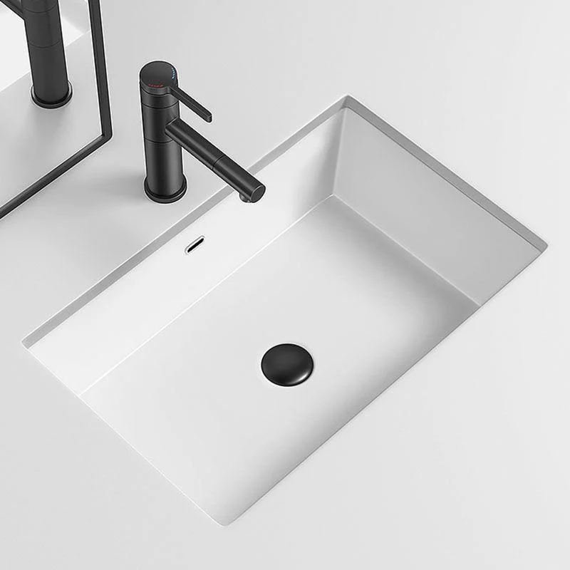 Modern Undermount Bathroom Sink Porcelain with Overflow and Tap Basin Sink -Bathlova