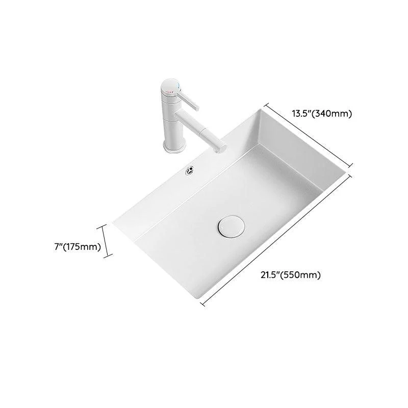 Modern Undermount Bathroom Sink Porcelain with Overflow and Tap Basin Sink -Bathlova