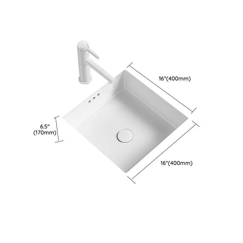 Modern Undermount Bathroom Sink Porcelain with Overflow and Tap Basin Sink -Bathlova