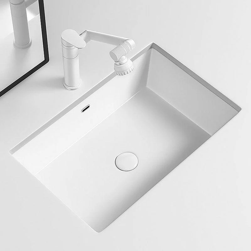 Modern Undermount Bathroom Sink Porcelain with Overflow and Tap Basin Sink -Bathlova