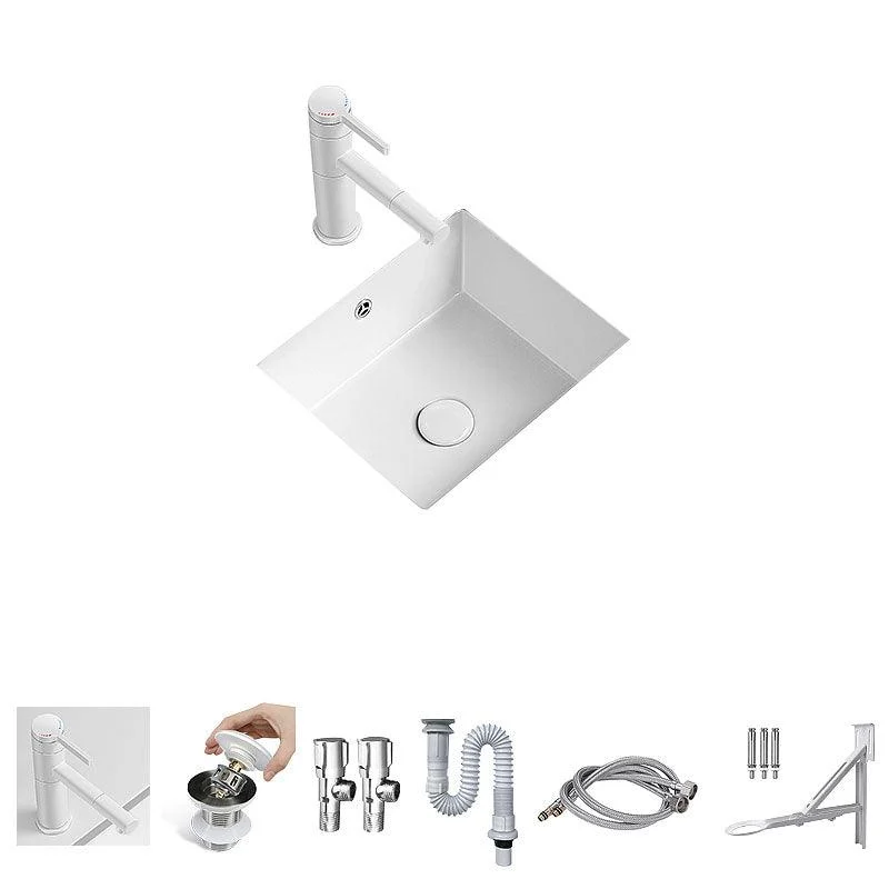 Modern Undermount Bathroom Sink Porcelain with Overflow and Tap Basin Sink -Bathlova