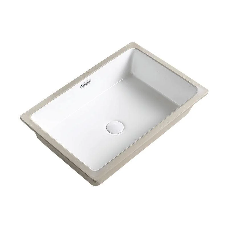 Modern Undermount Bathroom Sink Porcelain with Pop-Up Drain Basin Sink -Bathlova