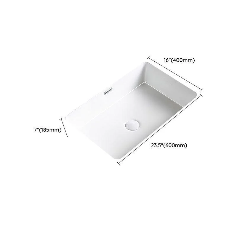 Modern Undermount Bathroom Sink Porcelain with Pop-Up Drain Basin Sink -Bathlova