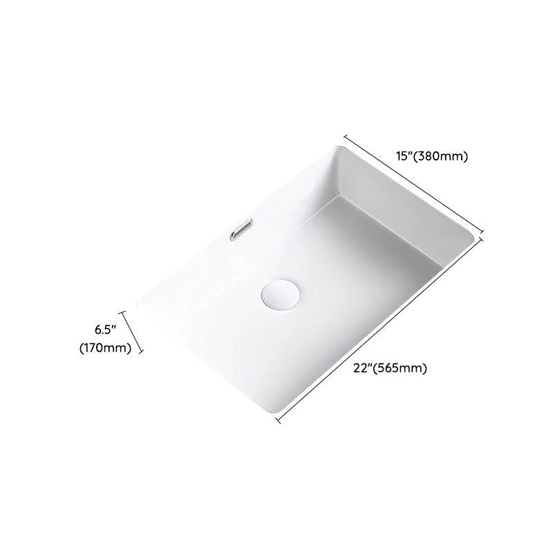 Modern Undermount Bathroom Sink Porcelain with Pop-Up Drain Basin Sink -Bathlova