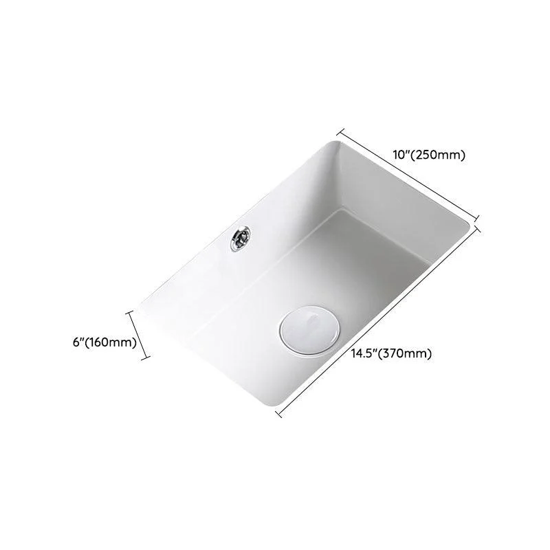 Modern Undermount Bathroom Sink Porcelain with Pop-Up Drain Basin Sink -Bathlova