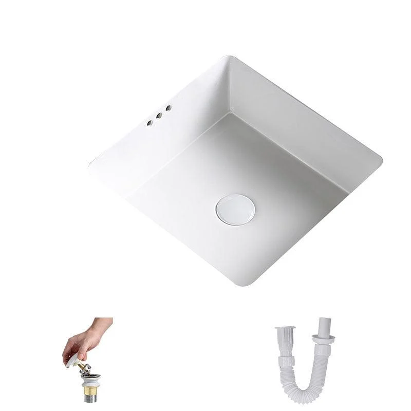 Modern Undermount Bathroom Sink Porcelain with Pop-Up Drain Basin Sink -Bathlova