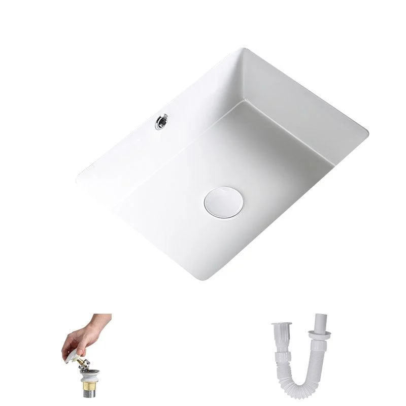 Modern Undermount Bathroom Sink Porcelain with Pop-Up Drain Basin Sink -Bathlova