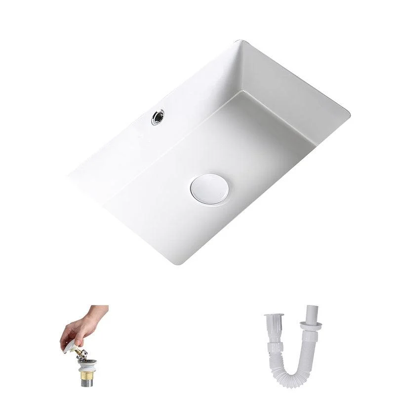 Modern Undermount Bathroom Sink Porcelain with Pop-Up Drain Basin Sink -Bathlova