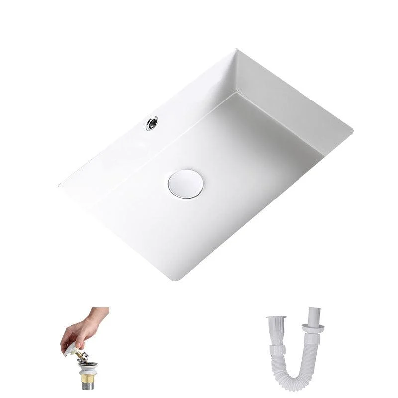 Modern Undermount Bathroom Sink Porcelain with Pop-Up Drain Basin Sink -Bathlova