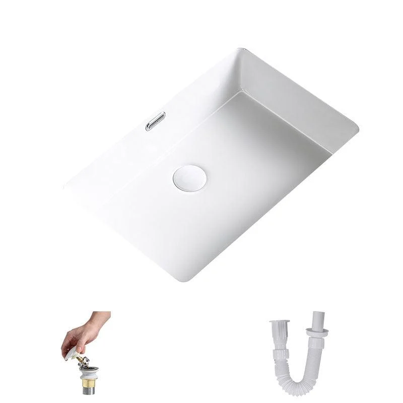 Modern Undermount Bathroom Sink Porcelain with Pop-Up Drain Basin Sink -Bathlova