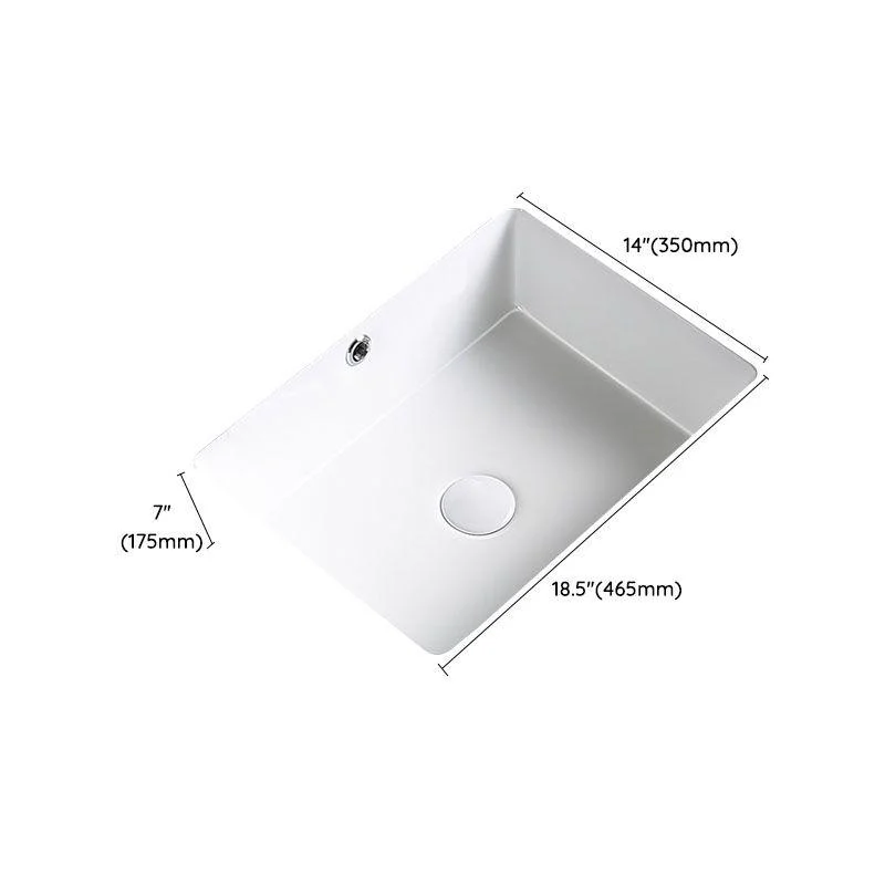 Modern Undermount Bathroom Sink Porcelain with Pop-Up Drain Basin Sink -Bathlova