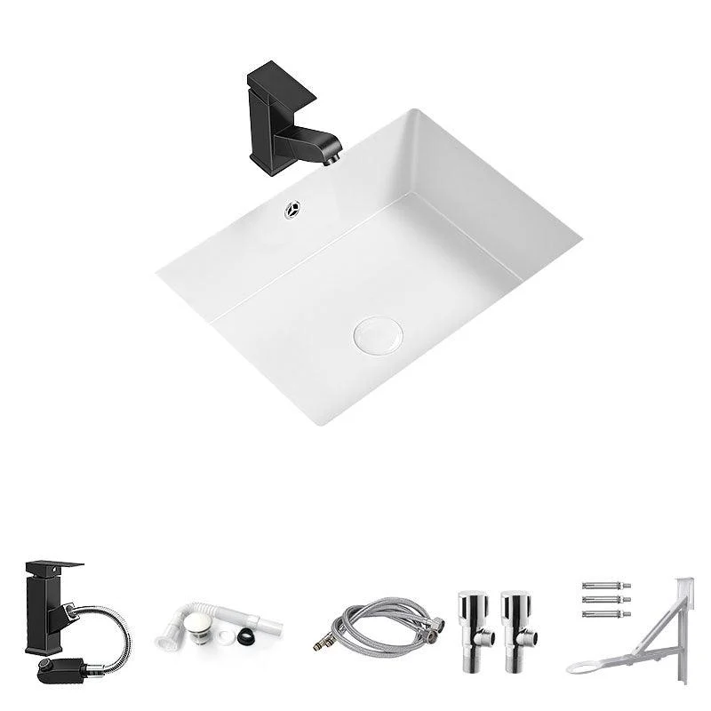 Modern Undermount Bathroom Sink Porcelain with Tap Wash Stand -Bathlova