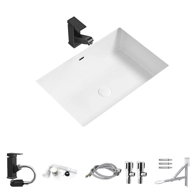 Modern Undermount Bathroom Sink Porcelain with Tap Wash Stand -Bathlova