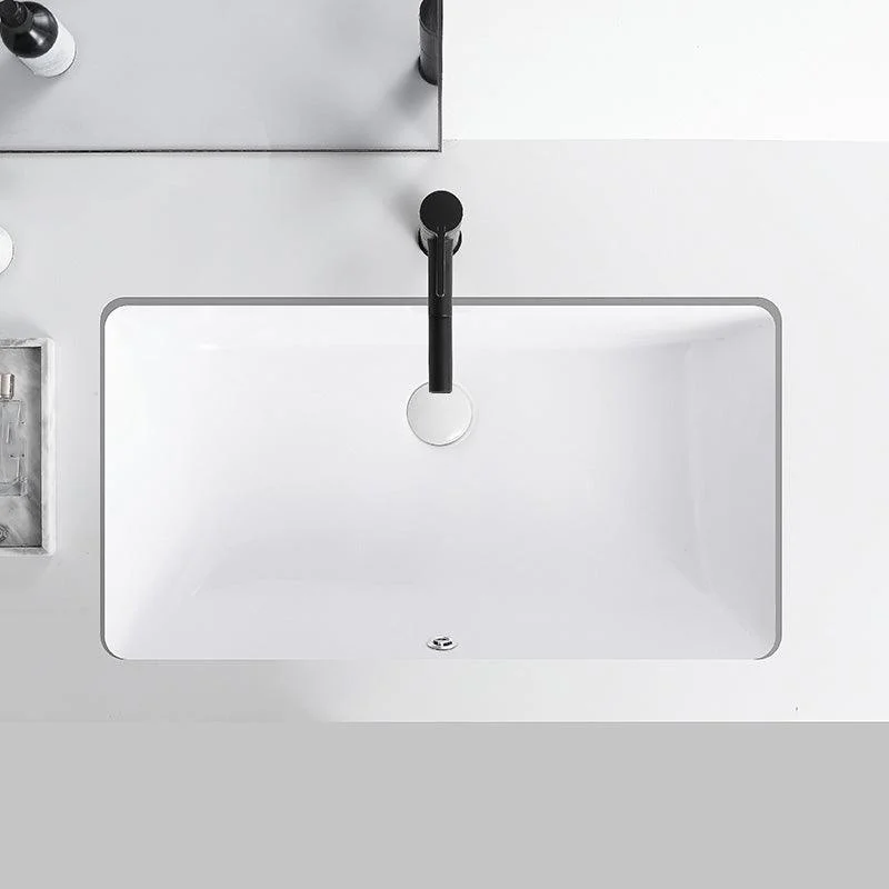 Modern Undermount Bathroom Sink Rectangular Porcelain with Tap Basin Sink -Bathlova