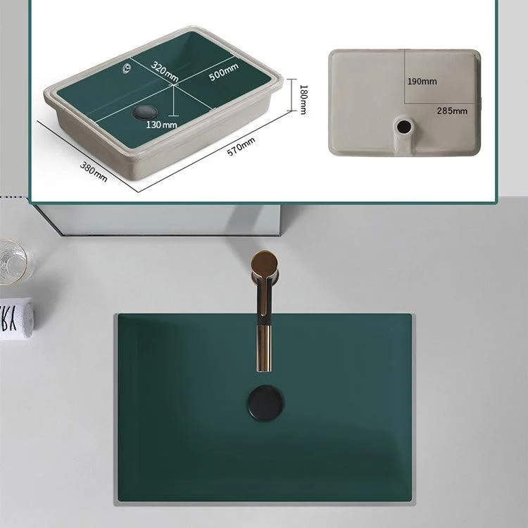 Modern Undermount Bathroom Sink Rectangular Undermount Bathroom Sink with Overflow -Bathlova