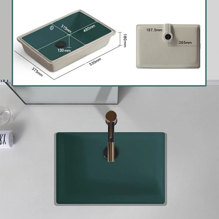 Modern Undermount Bathroom Sink Rectangular Undermount Bathroom Sink with Overflow -Bathlova