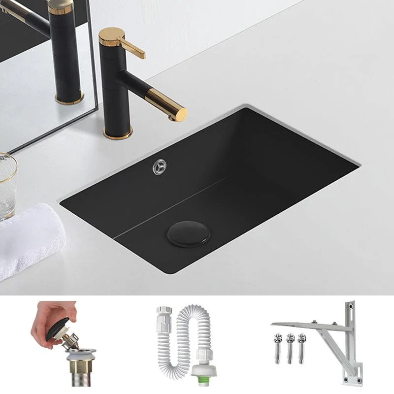 Modern Undermount Bathroom Sink Rectangular Undermount Bathroom Sink with Overflow -Bathlova