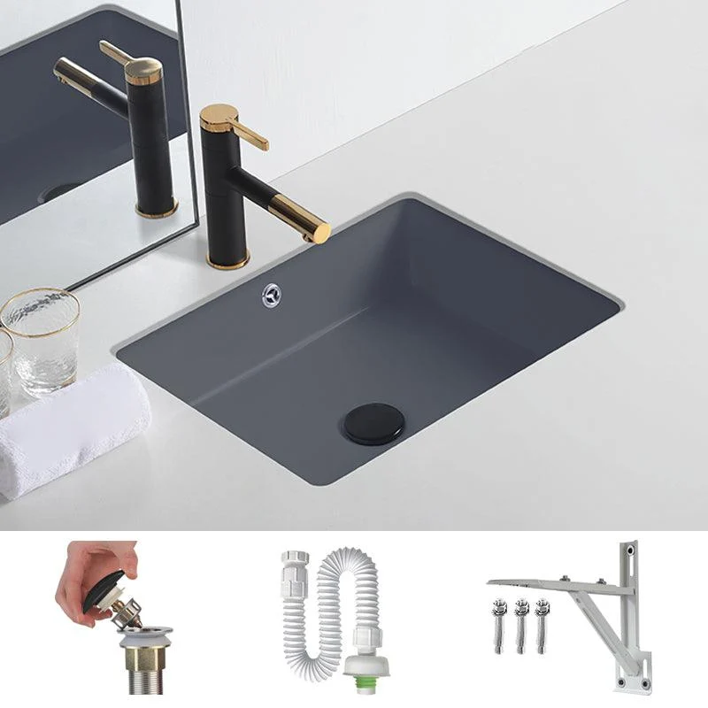 Modern Undermount Bathroom Sink Rectangular Undermount Bathroom Sink with Overflow -Bathlova