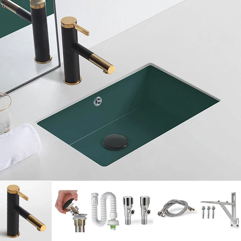 Modern Undermount Bathroom Sink Rectangular Undermount Bathroom Sink with Overflow -Bathlova