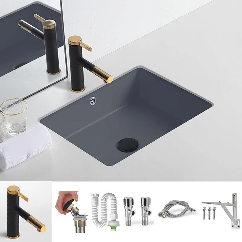 Modern Undermount Bathroom Sink Rectangular Undermount Bathroom Sink with Overflow -Bathlova