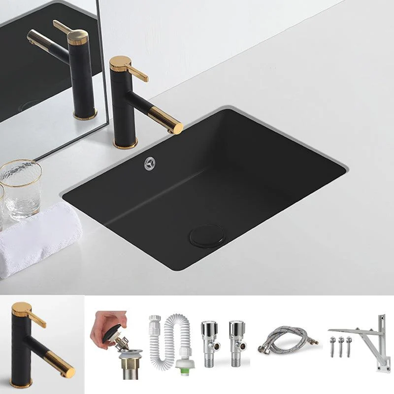 Modern Undermount Bathroom Sink Rectangular Undermount Bathroom Sink with Overflow -Bathlova