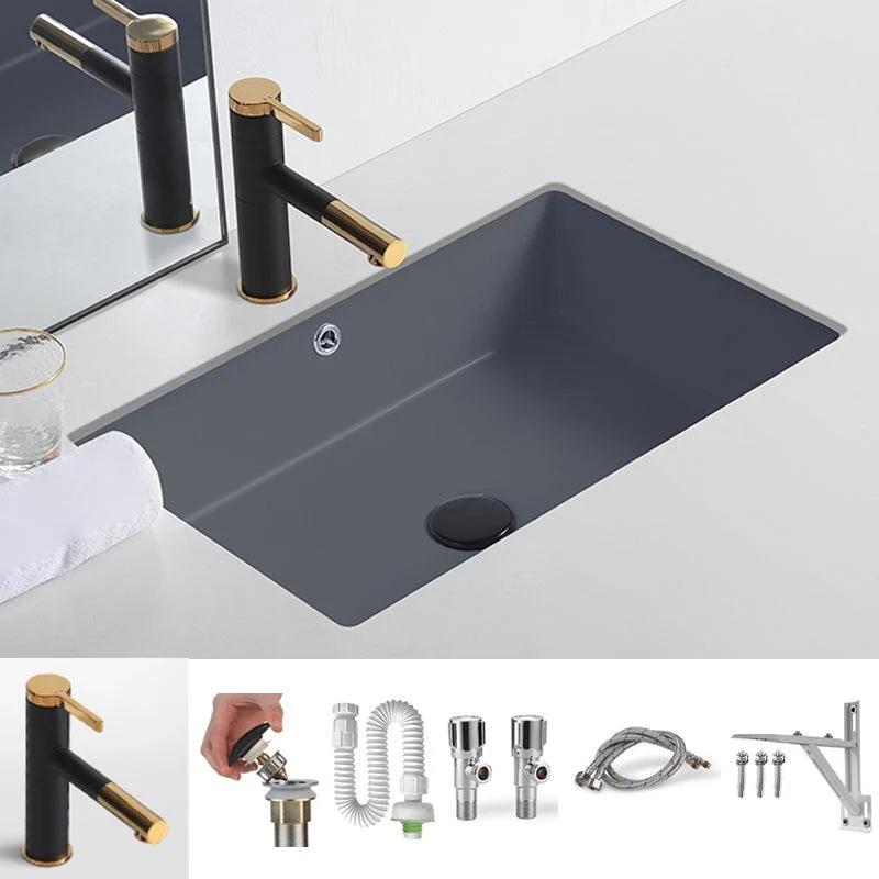 Modern Undermount Bathroom Sink Rectangular Undermount Bathroom Sink with Overflow -Bathlova