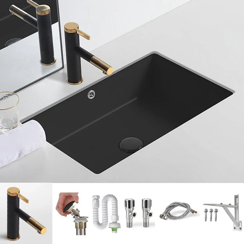 Modern Undermount Bathroom Sink Rectangular Undermount Bathroom Sink with Overflow -Bathlova