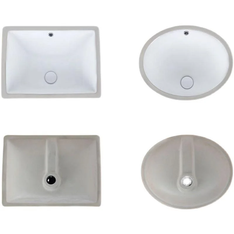 Modern Undermount Vanity Sink Oval Porcelain with Pop-Up Drain Bathroom Sink -Bathlova