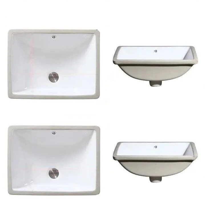 Modern Undermount Vanity Sink Oval Porcelain with Pop-Up Drain Bathroom Sink -Bathlova