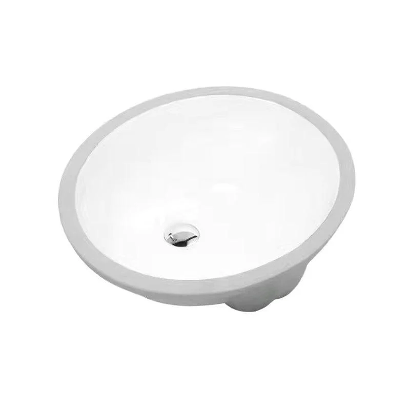 Modern Undermount Vanity Sink Oval Porcelain with Pop-Up Drain Bathroom Sink -Bathlova