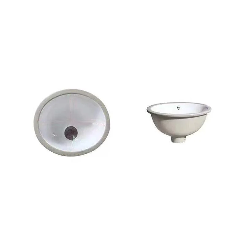 Modern Undermount Vanity Sink Oval Porcelain with Pop-Up Drain Bathroom Sink -Bathlova